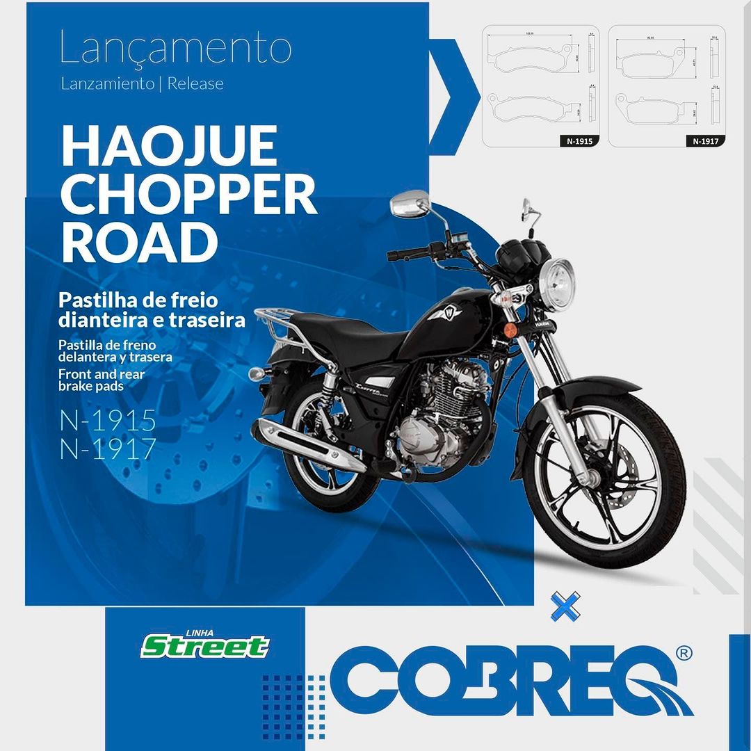 Lan Amento Para A Linha Moto Saindo Pastilhas De Freio Dianteiras E Traseiras Para A Moto