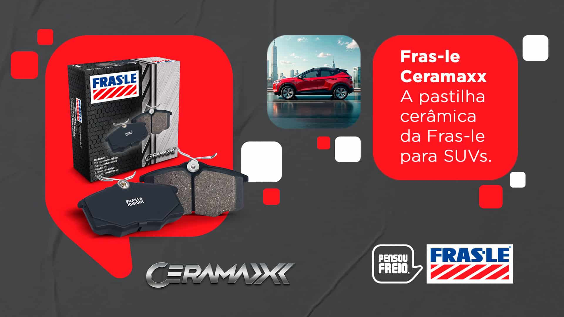 Portfólio Fras-le Ceramaxx: pastilhas de freio versáteis para SUVs de 15 marcas