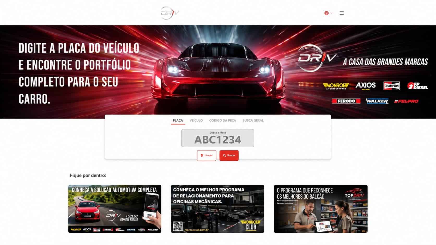 DRiV lança catálogo integrado que simplifica a busca de autopeças pela placa do veículo