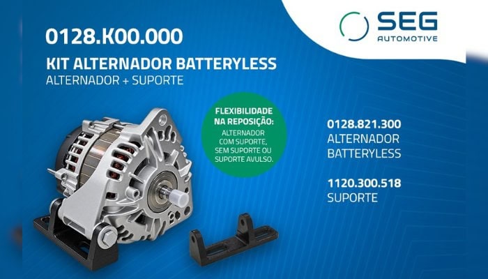 SEG Automotive amplia portfólio de reposição com novo kit de alternador batteryless