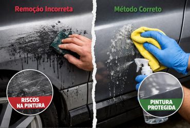 Remoção inadequada de piche e cola pode danificar pintura do veículo