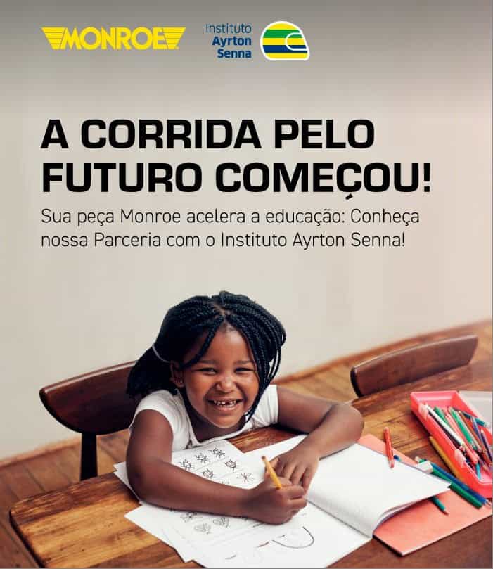 Monroe Amortecedores destina parte das vendas para o Instituto Ayrton Senna e reforça compromisso com a educação brasileira