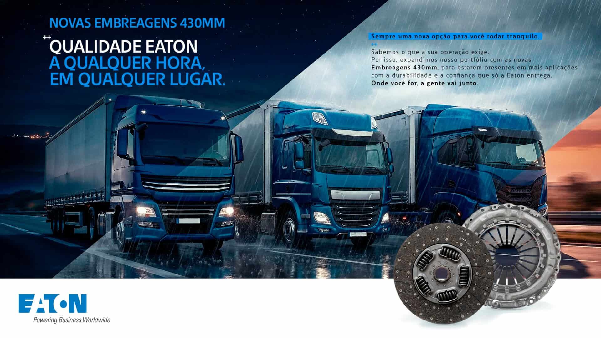 Eaton amplia portfólio para veículos pesados com nova embreagem de 430 mm para transmissões automatizadas