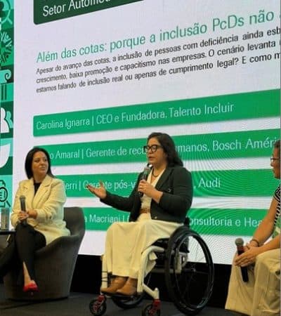 Carolina Ignarra, da Talento Incluir, fala sobre inclusão de pessoas com deficiência além das cotas no 9º Fórum Diversidade no Setor Automotivo