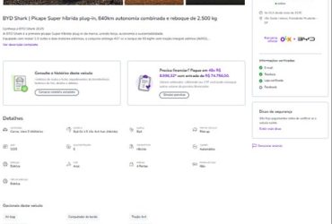 OLX passa a vender carros 100% elétricos e super híbridos da BYD
