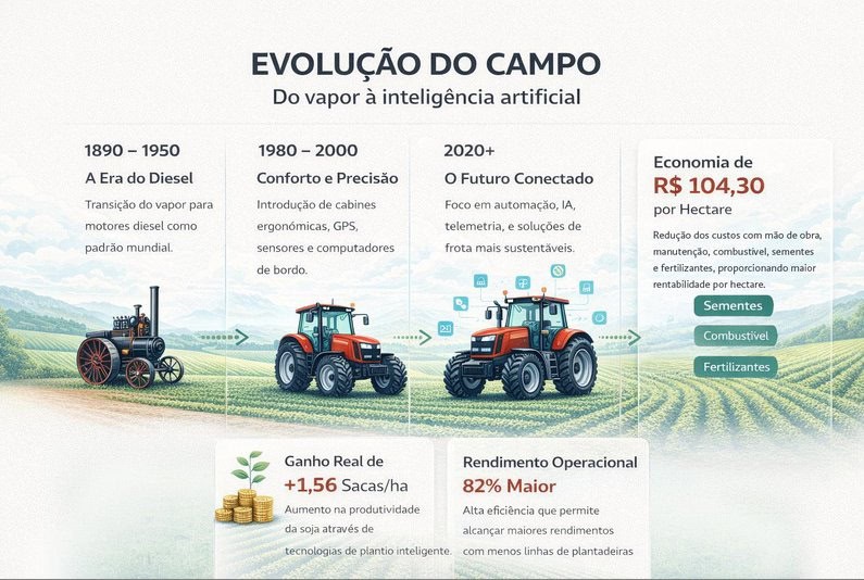 Como a evolução das máquinas transformou o campo brasileiro