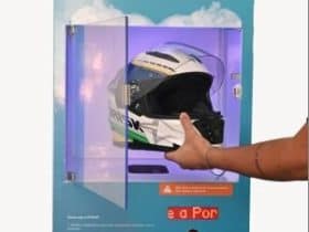 Por R$10, motociclistas já podem desinfetar o capacete em vending machines no estado de São Paulo