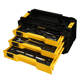 Stanley Caixa Baú com 3 Gavetas e Kit Completo de 126 Ferramentas – Organize e Tenha Todas as Ferramentas Essenciais à Mão