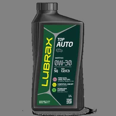Lubrax amplia portfólio e lança Top Auto 0W-30 C2/C3 Sintéticopara veículos leves a diesel, gasolina e flex