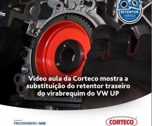 Vídeo aula da Corteco mostra a substituição do retentor traseiro do virabrequim do VW UP
