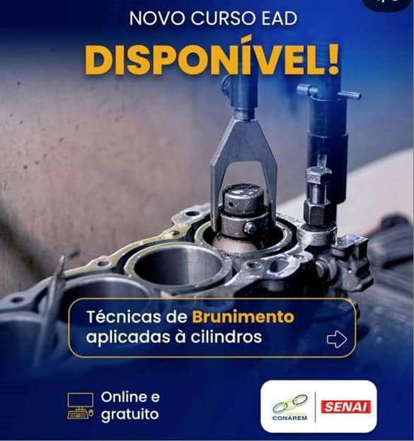 CONAREM lança 11º módulo de EAD gratuito sobre técnicas de brunimento de cilindros para o setor de retífica de motores